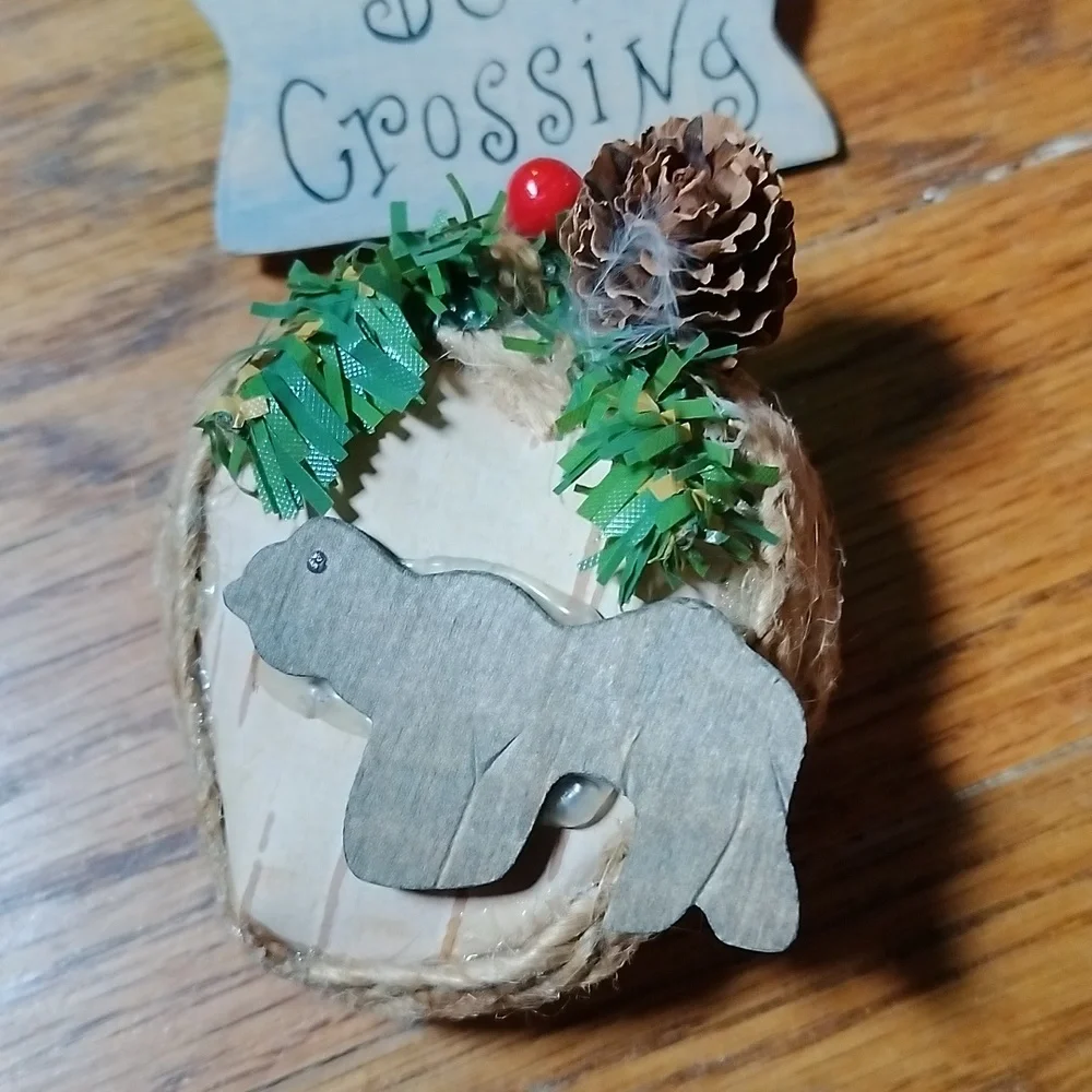 Bear Crossing Christmas Ornament